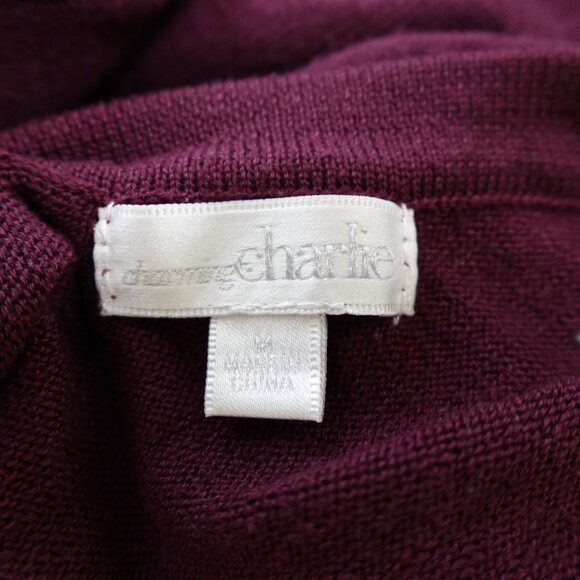 Charming Charlie | Pullover Cardigan/Sweater Women's Size Medium Wine Color - Picture 5 of 13